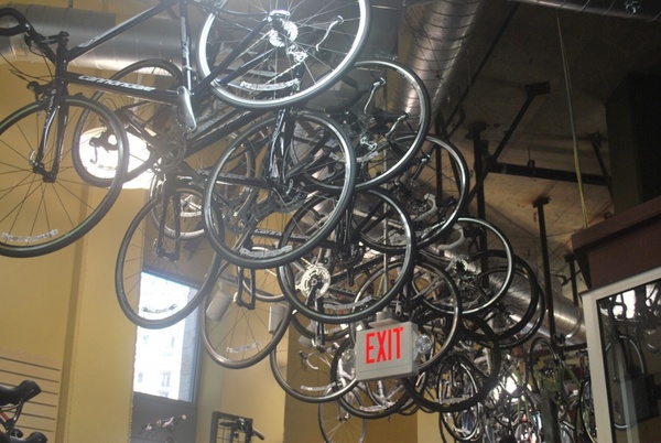 hanging bicycles