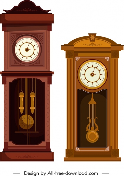 hanging clock icon elegant classical decor