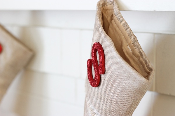 hanging stocking with red s
