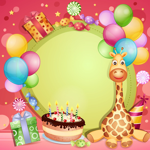 happy birthday baby cards cute design vector 