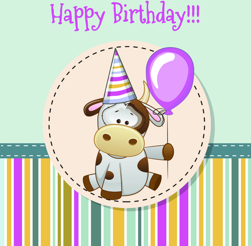 Happy birthday baby greeting cards vector Free vector in Encapsulated ...