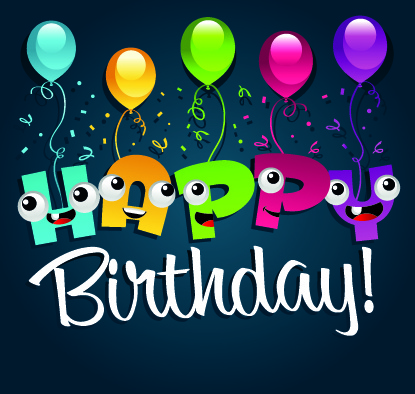 happy birthday balloons of greeting card vector