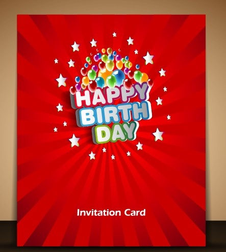 happy birthday card vector set