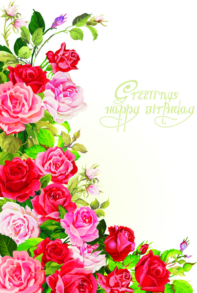 happy birthday flowers greeting cards 