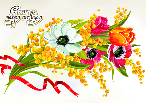 happy birthday flowers greeting cards 