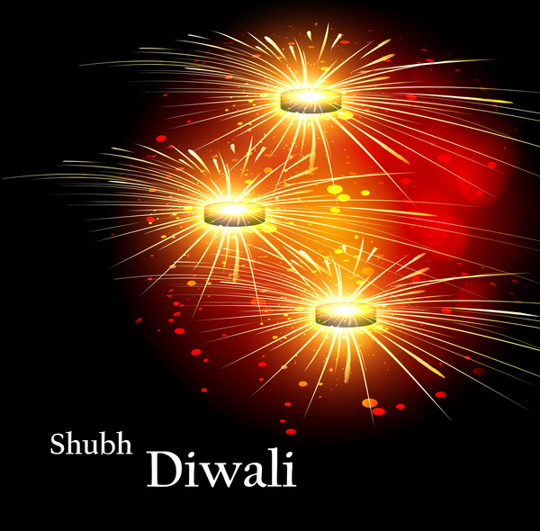 happy diwali beautiful celebration colorful background festival vector