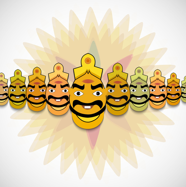 happy dussehra concept colorful background vector illustration