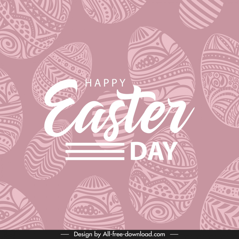 happy easter day backdrop template flat classical eggs decor