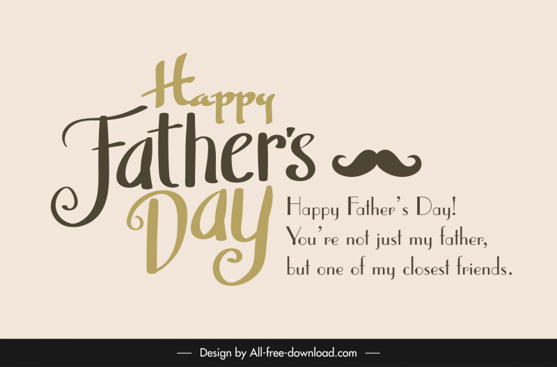 happy fathers day quotation template classic texts moustache