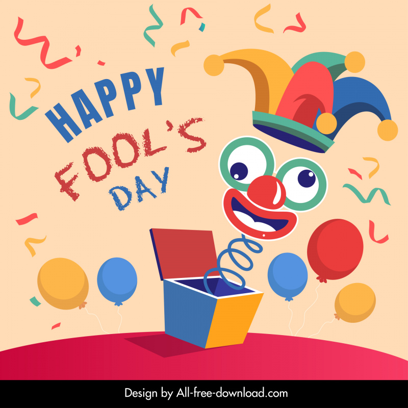 happy fools day banner dynamic clown toy balloon decor