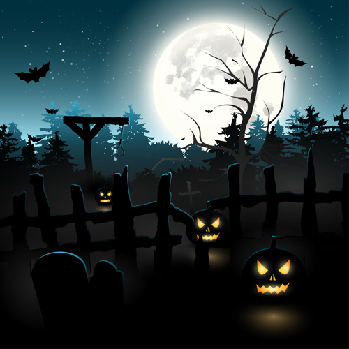 happy halloween backgrounds vector set 