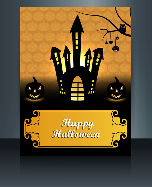 happy halloween colorful brochure background template vector