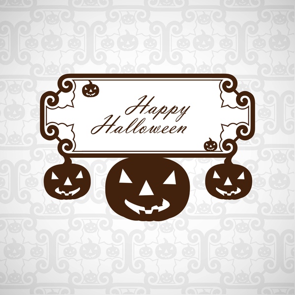 happy halloween greeting card colorful pumpkins party background illustration