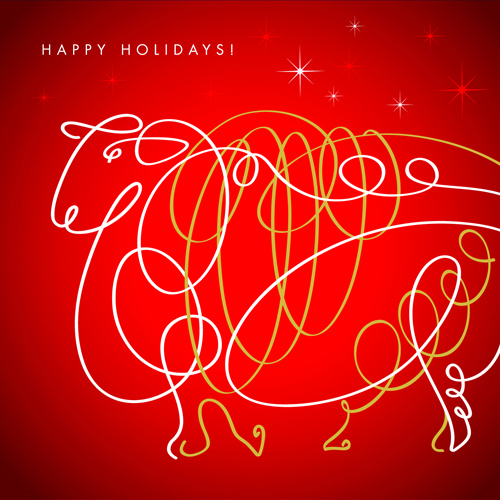 happy holiday sheep background vector