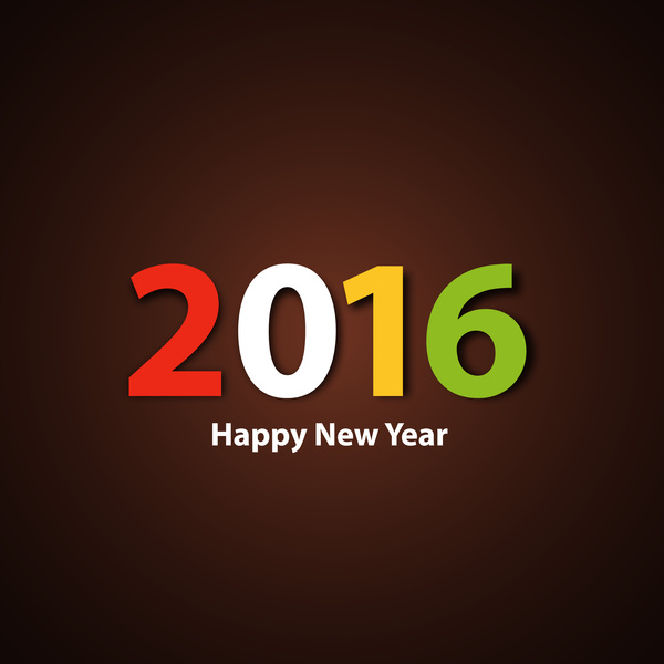 happy new year 2016 colorful background