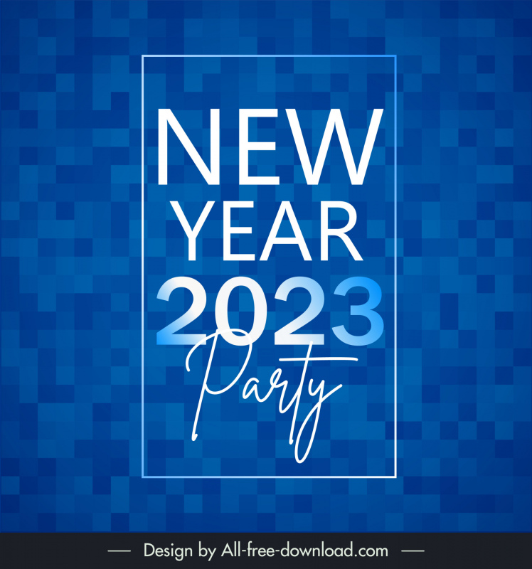 happy new year 2023 backdrop template elegant flat frame texts words decor 