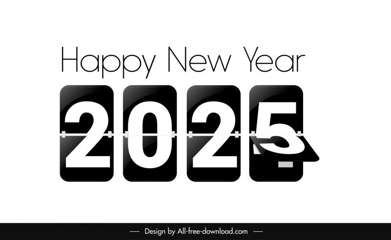 Happy new year 2025 template 3d scoreboard shape Vectors images graphic ...