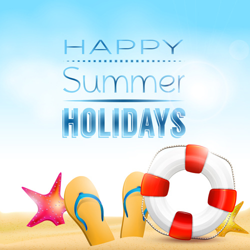 Happy summer holidays elements vector background Vectors graphic art ...