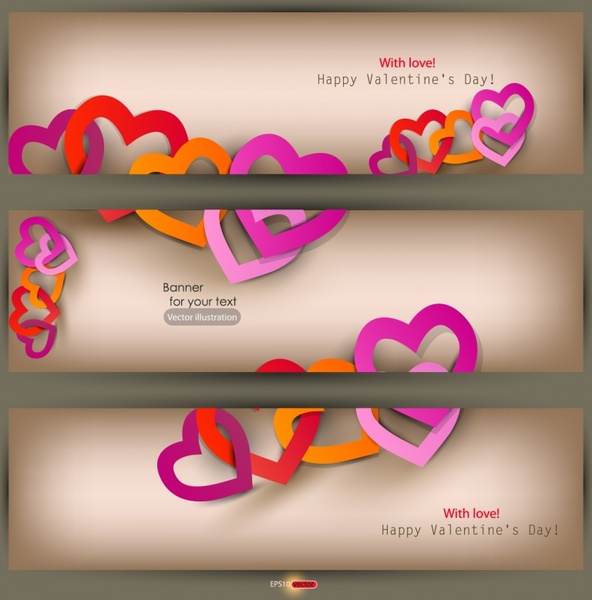 happy valentine39s day heart to heart hollow label vector