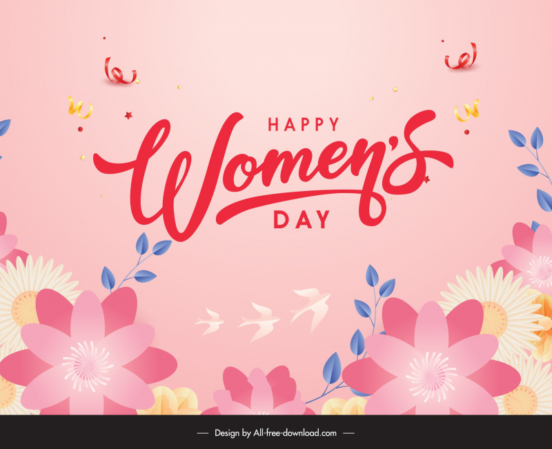 happy womens day backdrop template elegant nature elements