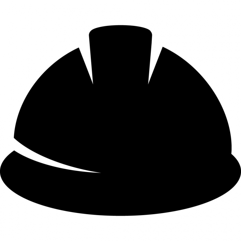 hard hat sign icon flat silhouette outline