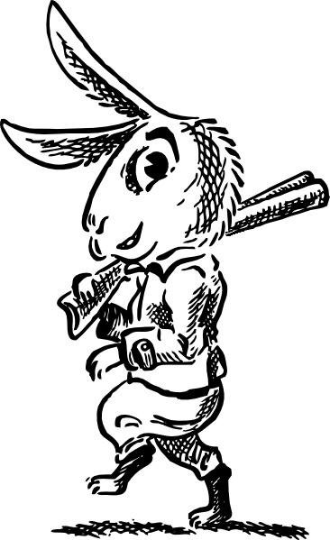 Hare With Shotgun clip art