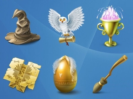 Harry Potter and Bitten Apple icons pack