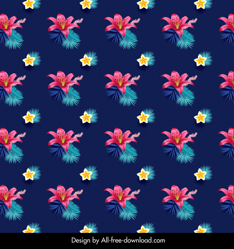  hawaii tropical pattern template repeating flowers plants decor