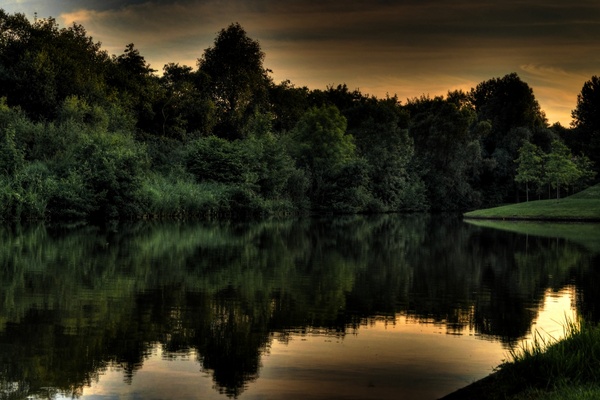 hdr photo from a lake in groningen the netherlands