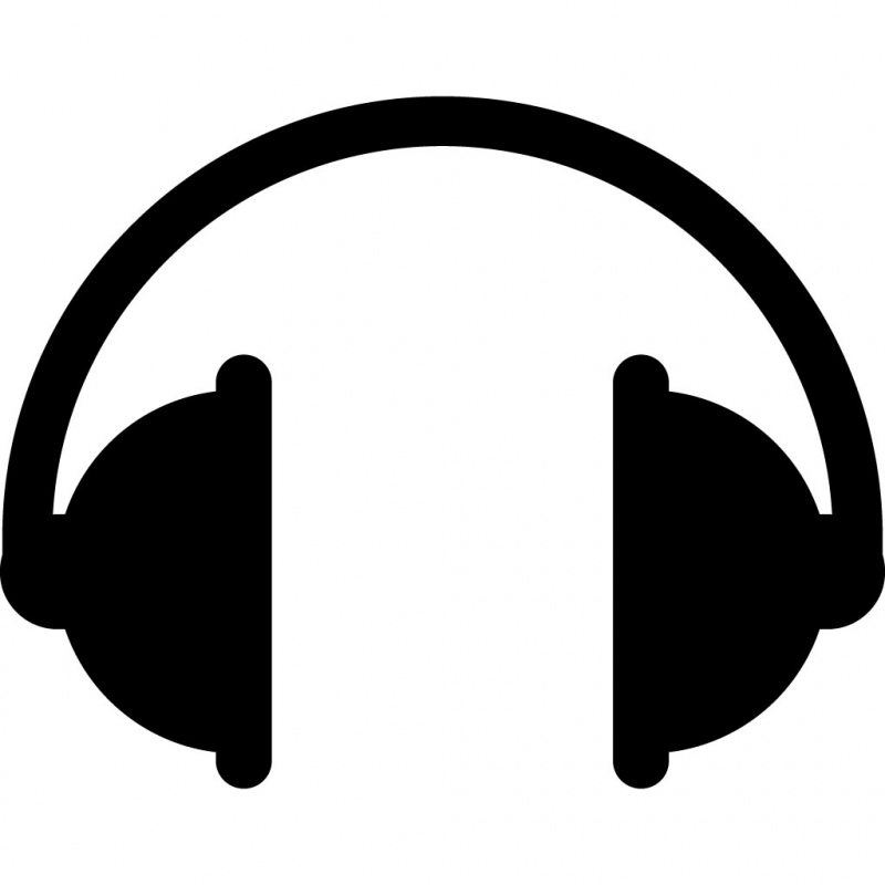headphones sign icon flat dark silhouette symmetric sketch
