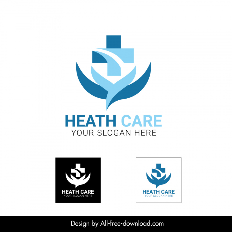 health care logotype medical cross curves sketch