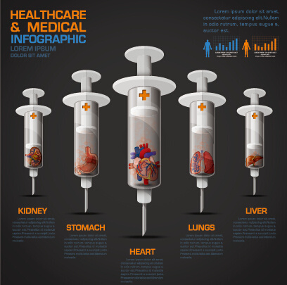 healthcare with medical infographic vector