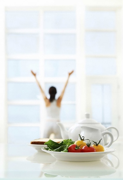 healthy breakfast stock photo