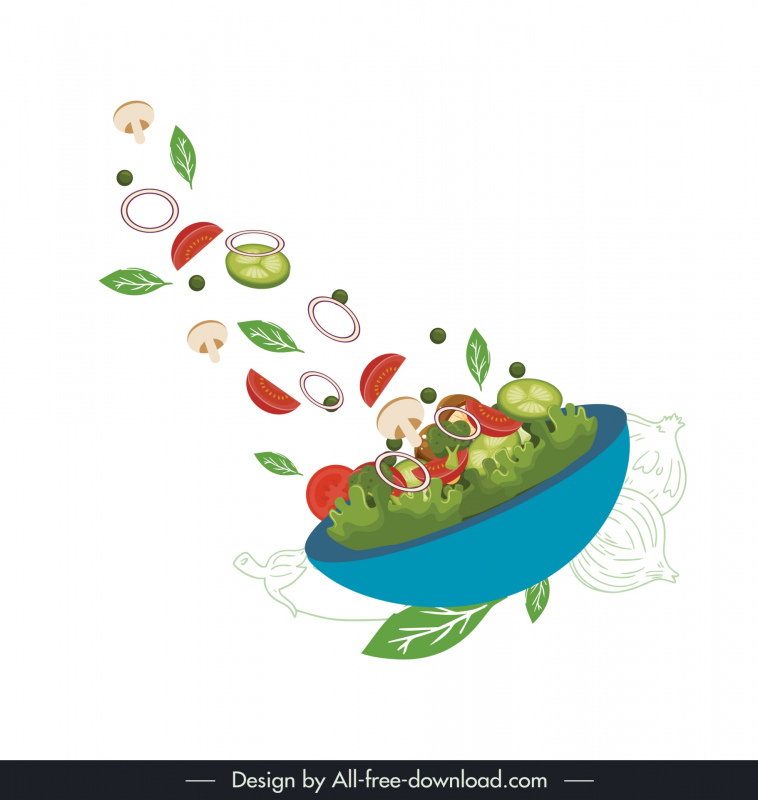 healthy food design elements colorful dynamic