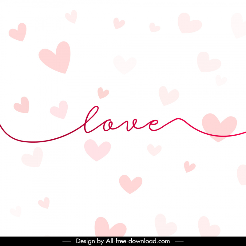 heart background template flat hearts calligraphy 