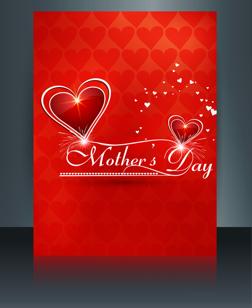heart concept mothers day reflection text card brochure colorful vector illustration