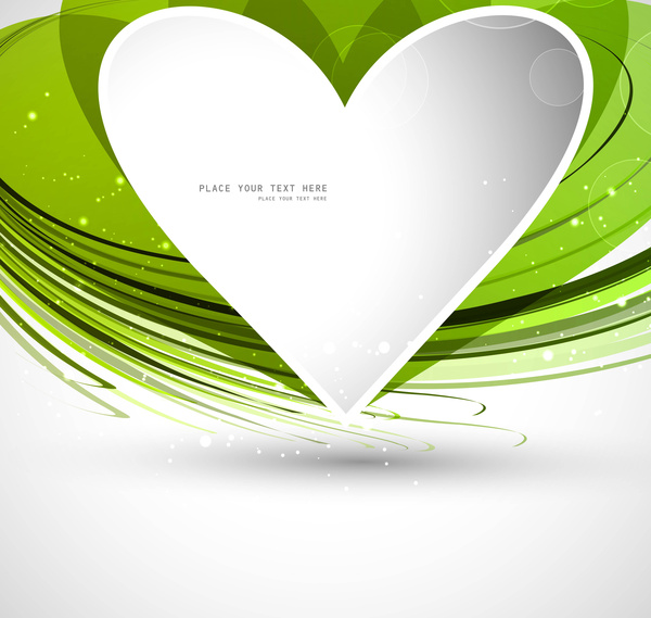 heart green colorful shape valentine day vector