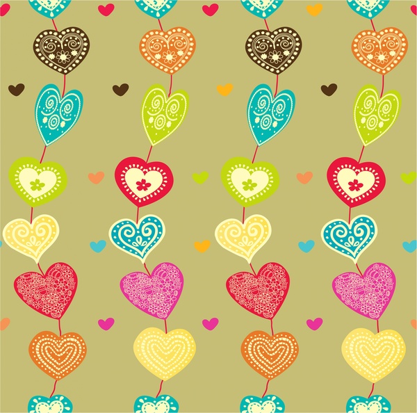 heart pattern design with seamless leaning style