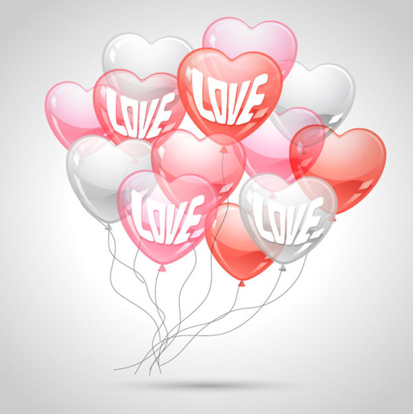heart shaped balloon design vector
