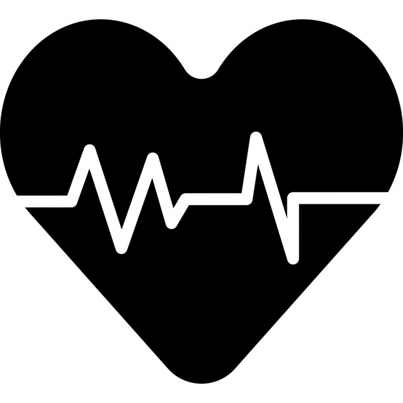 heartbeat sign icon flat black white contrast sketch