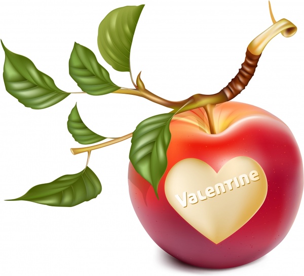 valentine background apple heart decor colorful contemporary 3d