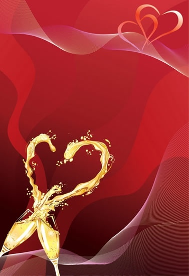 valentine background heart shaped champagne clinking glasses decor