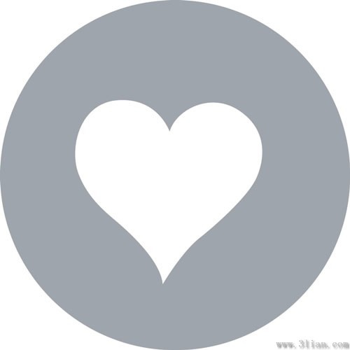 heartshaped icon gray background vector