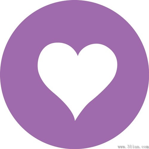 heartshaped icon vector purple background