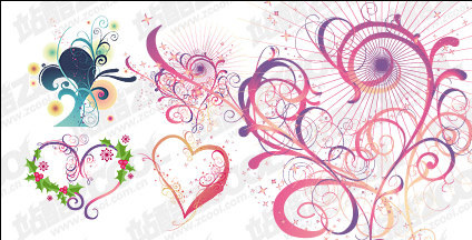 Heart-shaped pattern element vector material
