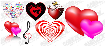 Heart-shaped theme of the vector material 