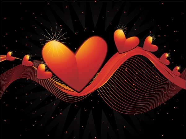 heart-shaped vector -2 dynamic lines background