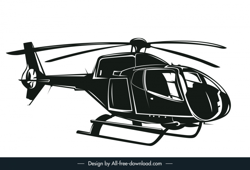 helicopter icon silhouette sketch