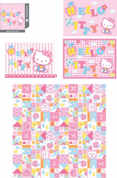 kitty background templates cute colorful flat decor