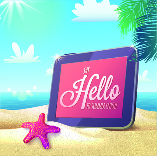 hello summer holiday background vector